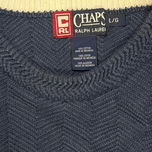 🔵 Chaps Ralph Lauren 👕 Embroidered Crest Knit Sweater – L - Picture 3 of 4